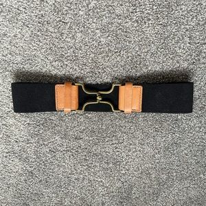 Trendy Black & Tan Waist Accent Belt